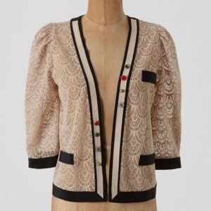 Anthropologie Corey Lynn Calter Lace Cardigan It's All In The Details Size Large